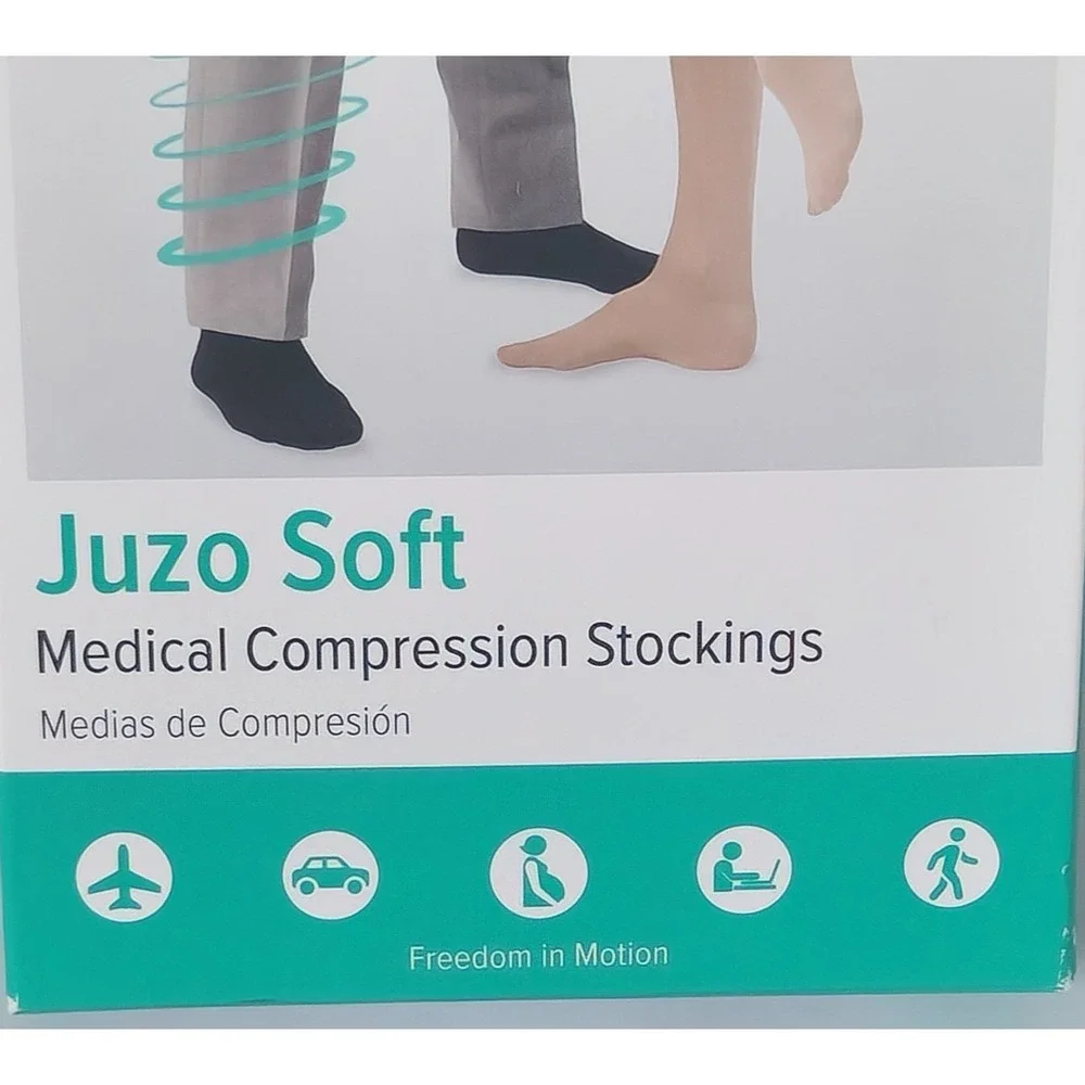 Juzo 2001 Soft 20-30 Closed Toe Knee High Compression Stockings w/Silicone‎ Band